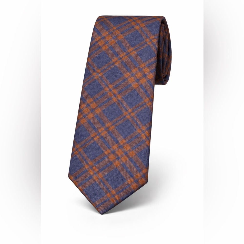 NEW! Original Penguin Blue and Orange Plaid Slim Tie